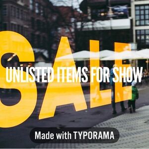 Unlisted Sale Items for LIVE show